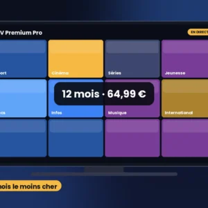 Abonnement IPTV 12 mois sur une Smart TV : chaînes sportives et cinéma en 4K