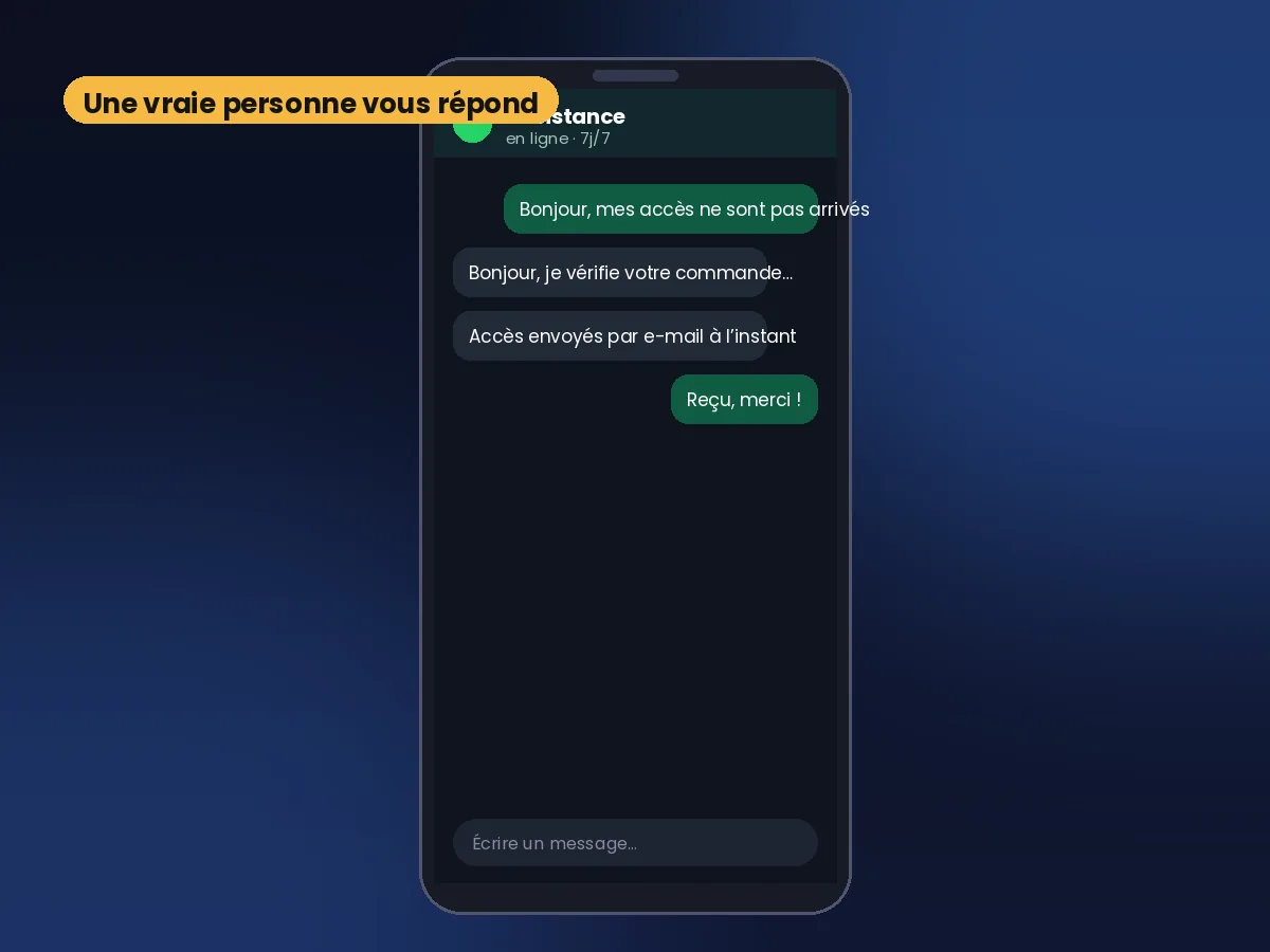 Équipe d’assistance d’un fournisseur IPTV premium répondant sur WhatsApp