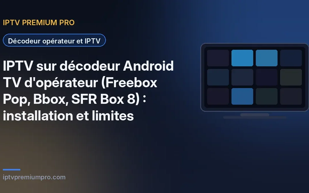 IPTV sur décodeur Android TV d&rsquo;opérateur (Freebox Pop, Bbox, SFR Box 8) : installation et limites